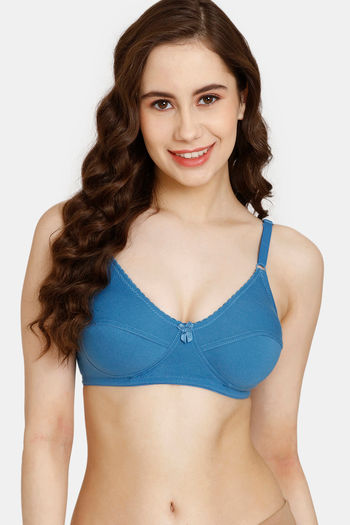 Buy Rosaline Everyday Double Layered Non Wired 3/4th Coverage Bra - Vallarta Blue
